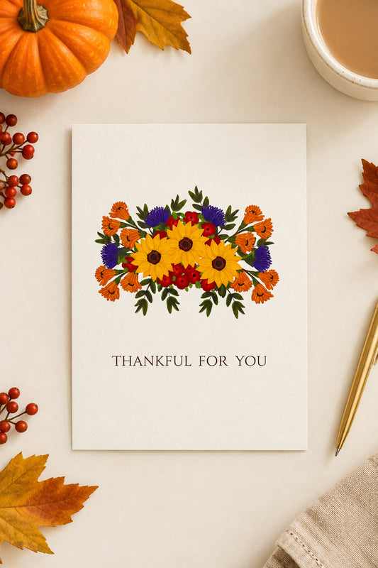 Fall Floral “Thank You” 5x7" Greeting Card