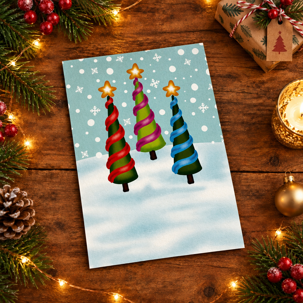 Trio of Trees – 5" x 7" Blank Greeting Card