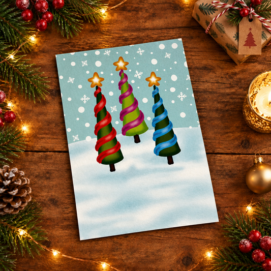 Trio of Trees – 5" x 7" Blank Greeting Card