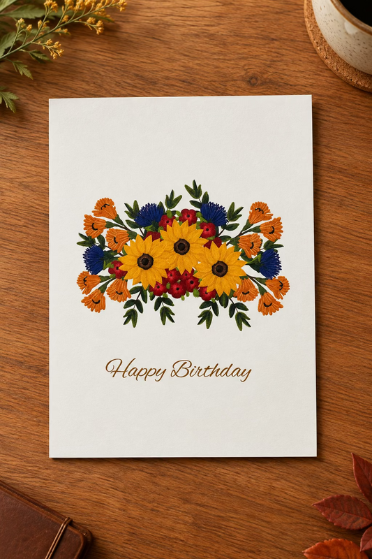 Fall Floral: Birthday Card – 5" x 7" Blank Greeting Card